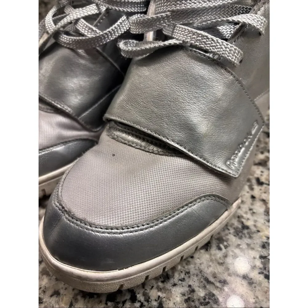 Reebok Metallic Silver High-Top Sneakers with Strap